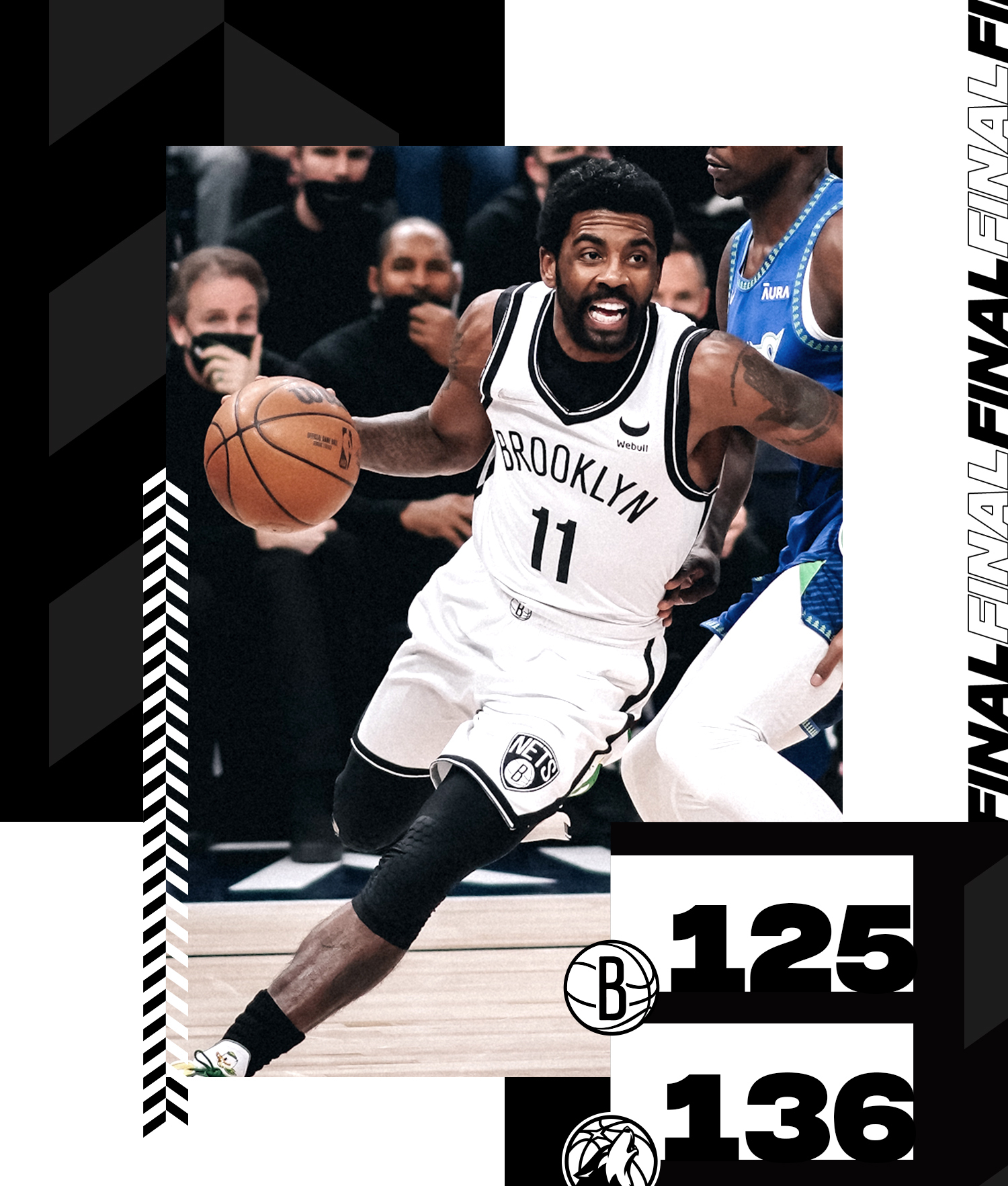 篮网大胜森林狼，厄文独得50分